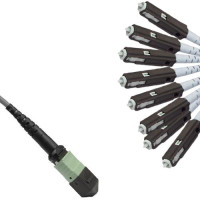 Armored 8 Fiber MTP/UPC to MU/UPC Fanout Cable OM1 62.5/125 Multimode