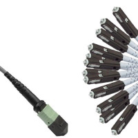 Armored 12 Fiber MTP/UPC to MU/UPC Fanout Cable OM2 50/125 Multimode