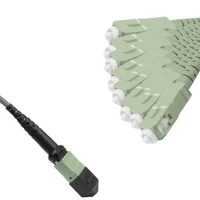 Armored 8 Fiber MTP/UPC to SC/UPC Fanout Cable OM1 62.5/125 Multimode