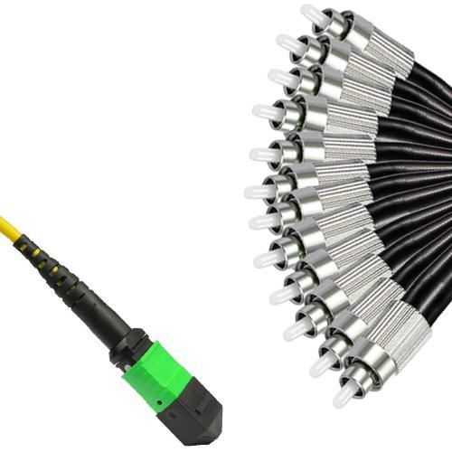 12 Fiber MPO/APC to FC/UPC Fanout Patch Cord OS2 9/125 Singlemode