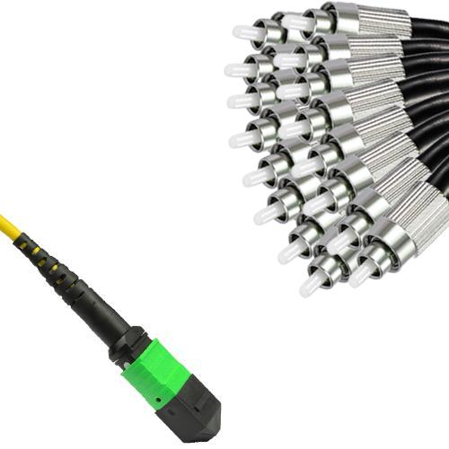 16 Fiber MPO/APC to FC/UPC Fanout Patch Cord OS2 9/125 Singlemode
