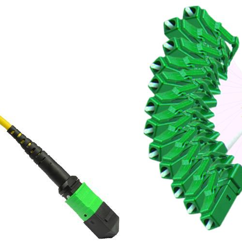 12 Fiber MPO/APC to LC/APC Fanout Patch Cord OS2 9/125 Singlemode