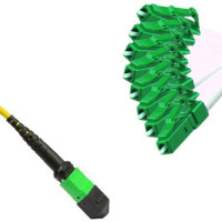 8 Fiber MPO/APC to LC/APC Fanout Patch Cord OS2 9/125 Singlemode