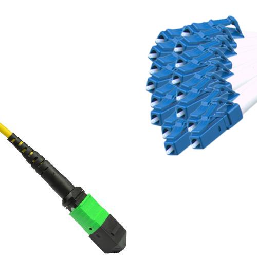 16 Fiber MPO/APC to LC/UPC Fanout Patch Cord OS2 9/125 Singlemode