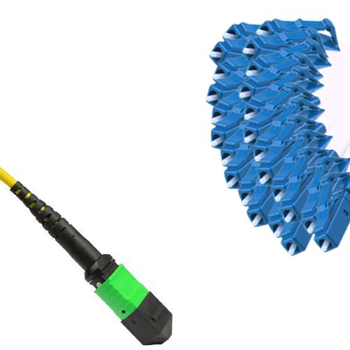 24 Fiber MPO/APC to LC/UPC Fanout Patch Cord OS2 9/125 Singlemode