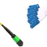 8 Fiber MPO/APC to LC/UPC Fanout Patch Cord OS2 9/125 Singlemode