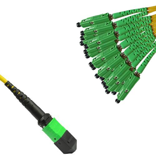 16 Fiber MPO/APC to MU/APC Fanout Patch Cord OS2 9/125 Singlemode