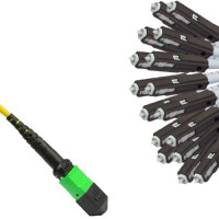 16 Fiber MPO/APC to MU/UPC Fanout Patch Cord OS2 9/125 Singlemode