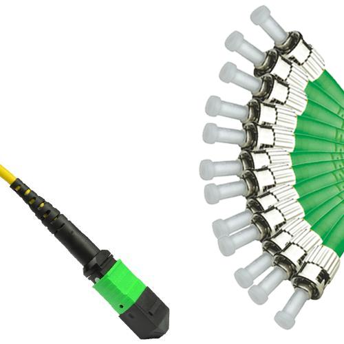 12 Fiber MPO/APC to ST/APC Fanout Patch Cord OS2 9/125 Singlemode