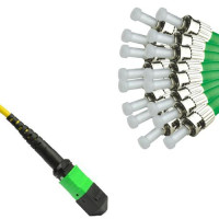 16 Fiber MPO/APC to ST/APC Fanout Patch Cord OS2 9/125 Singlemode