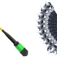 12 Fiber MPO/APC to ST/UPC Fanout Patch Cord OS2 9/125 Singlemode