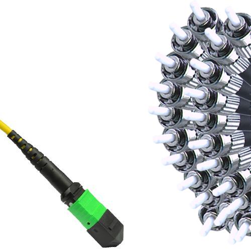 24 Fiber MPO/APC to ST/UPC Fanout Patch Cord OS2 9/125 Singlemode