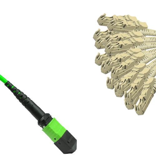 16 Fiber MPO/UPC to E2000/UPC Fanout Patch Cord OM5 50/125 Multimode