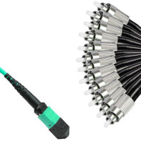 12 Fiber MPO/UPC to FC/UPC Fanout Patch Cord OM3 50/125 Multimode