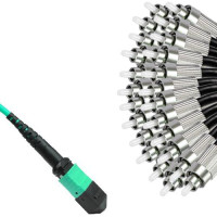 24 Fiber MPO/UPC to FC/UPC Fanout Patch Cord OM3 50/125 Multimode