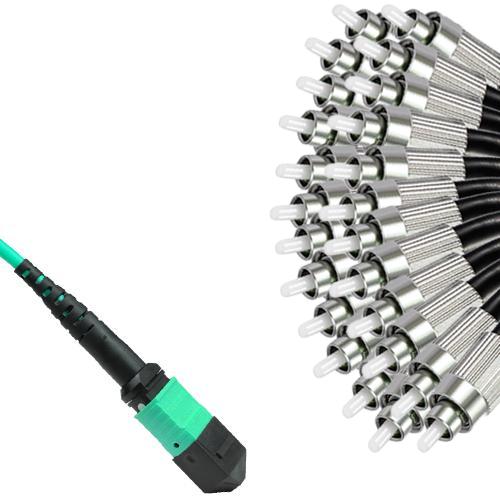 24 Fiber MPO/UPC to FC/UPC Fanout Patch Cord OM4 50/125 Multimode