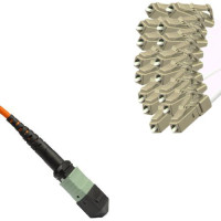 16 Fiber MPO/UPC to LC/UPC Fanout Patch Cord OM1 62.5/125 Multimode