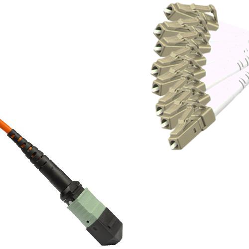 8 Fiber MPO/UPC to LC/UPC Fanout Patch Cord OM2 50/125 Multimode