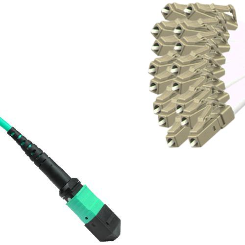 16 Fiber MPO/UPC to LC/UPC Fanout Patch Cord OM4 50/125 Multimode