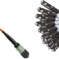 16 Fiber MPO/UPC to MU/UPC Fanout Patch Cord OM1 62.5/125 Multimode