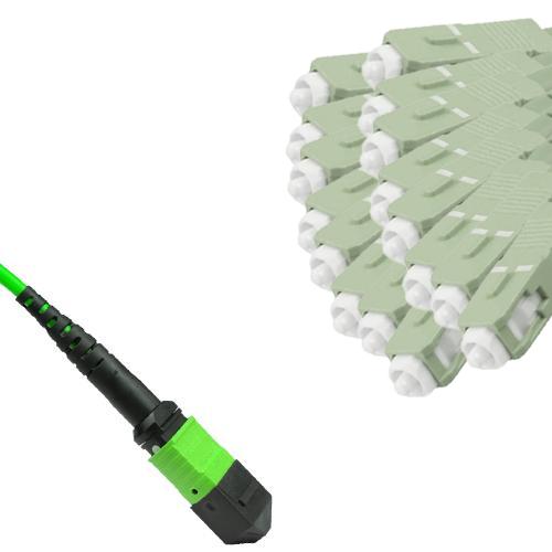 16 Fiber MPO/UPC to SC/UPC Fanout Patch Cord OM5 50/125 Multimode