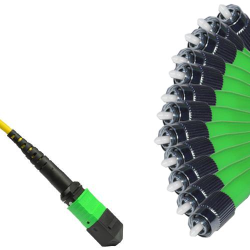 12 Fiber MTP/APC to FC/APC Fanout Patch Cord OS2 9/125 Singlemode