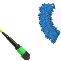 12 Fiber MTP/APC to LC/UPC Fanout Patch Cord OS2 9/125 Singlemode