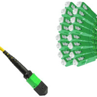 16 Fiber MTP/APC to SC/APC Fanout Patch Cord OS2 9/125 Singlemode