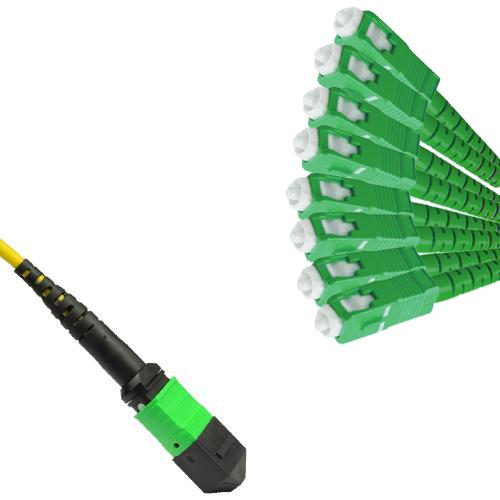 8 Fiber MTP/APC to SC/APC Fanout Patch Cord OS2 9/125 Singlemode