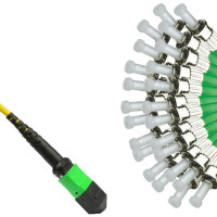 24 Fiber MTP/APC to ST/APC Fanout Patch Cord OS2 9/125 Singlemode