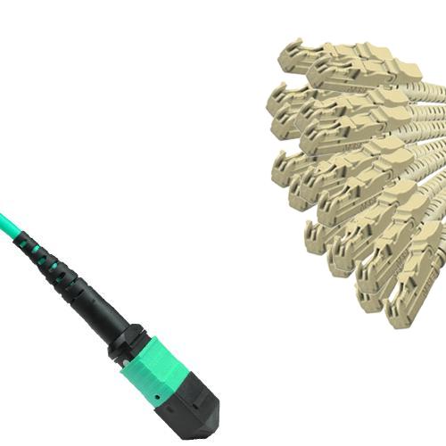 16 Fiber MTP/UPC to E2000/UPC Fanout Patch Cord OM3 50/125 Multimode