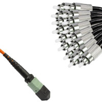 16 Fiber MTP/UPC to FC/UPC Fanout Patch Cord OM1 62.5/125 Multimode