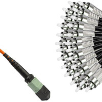 24 Fiber MTP/UPC to FC/UPC Fanout Patch Cord OM1 62.5/125 Multimode