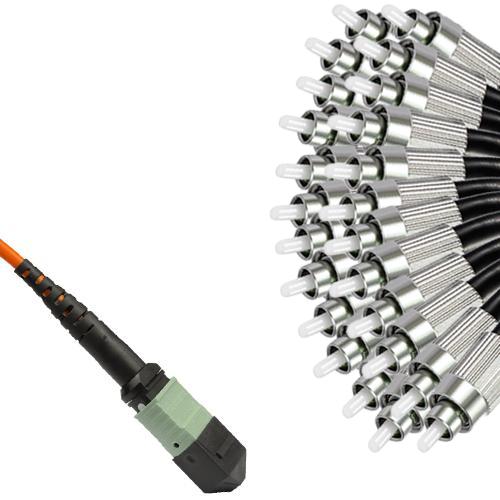 24 Fiber MTP/UPC to FC/UPC Fanout Patch Cord OM2 50/125 Multimode