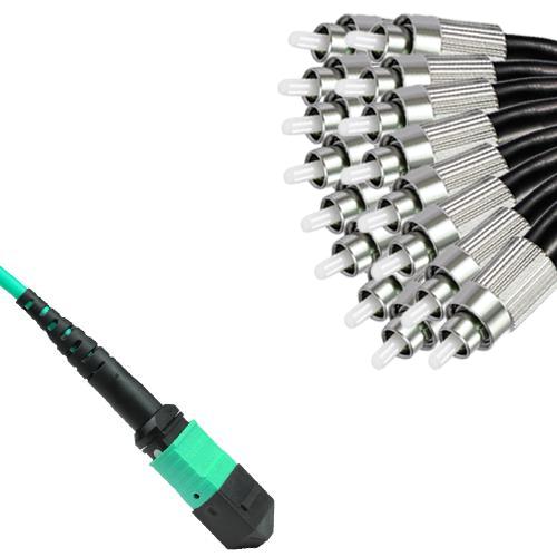 16 Fiber MTP/UPC to FC/UPC Fanout Patch Cord OM3 50/125 Multimode