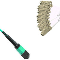 8 Fiber MTP/UPC to LC/UPC Fanout Patch Cord OM3 50/125 Multimode