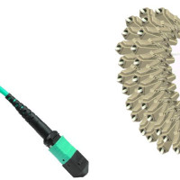 24 Fiber MTP/UPC to LC/UPC Fanout Patch Cord OM4 50/125 Multimode