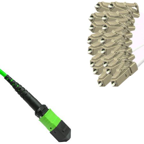 16 Fiber MTP/UPC to LC/UPC Fanout Patch Cord OM5 50/125 Multimode