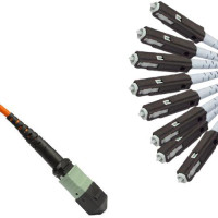 8 Fiber MTP/UPC to MU/UPC Fanout Patch Cord OM2 50/125 Multimode