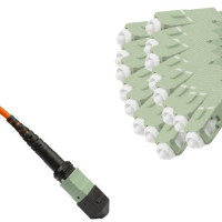 16 Fiber MTP/UPC to SC/UPC Fanout Patch Cord OM1 62.5/125 Multimode