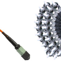 24 Fiber MTP/UPC to ST/UPC Fanout Patch Cord OM1 62.5/125 Multimode