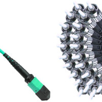 24 Fiber MTP/UPC to ST/UPC Fanout Patch Cord OM3 50/125 Multimode