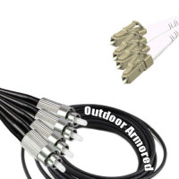 4 Fiber Outdoor Armored Patch Cord FC/UPC-LC/UPC OM1 62.5/125 MMF