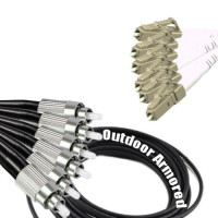 6 Fiber Outdoor Armored Patch Cord FC/UPC-LC/UPC OM1 62.5/125 MMF