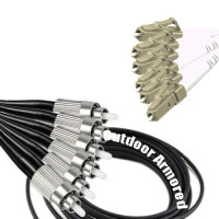 6 Fiber Outdoor Armored Patch Cord FC/UPC-LC/UPC OM2 50/125 Multimode