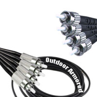 4 Fiber Outdoor Armored Patch Cord FC/UPC-ST/UPC OM1 62.5/125 MMF