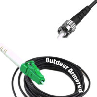 Simplex Outdoor Armored Patch Cord LC/APC - ST/UPC 9/125 Singlemode
