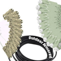 12 Fiber Outdoor Armored Patch Cord LC/UPC-SC/UPC OM1 62.5/125 MMF