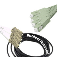 4 Fiber Outdoor Armored Patch Cord LC/UPC-SC/UPC OM1 62.5/125 MMF