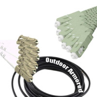 6 Fiber Outdoor Armored Patch Cord LC/UPC-SC/UPC OM1 62.5/125 MMF